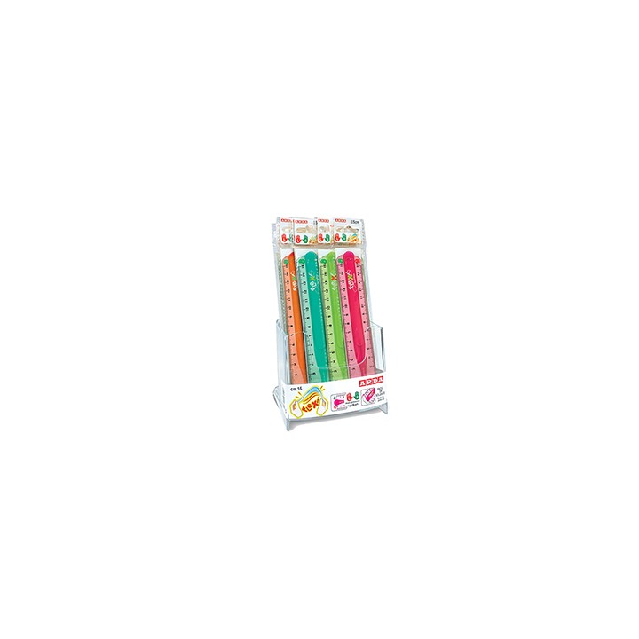 Expo 15pz righello Flexi 15cm colori assortiti Arda