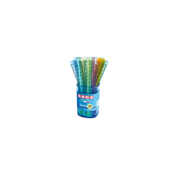 BARATTOLO 50 RIGHELLI 15CM STRETTI TRASP.COLORATI